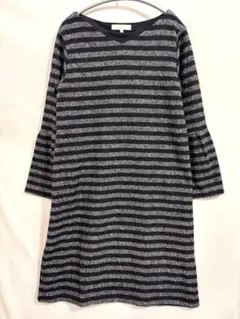 grove グローブ ボーダー チュニック ワンピース M ネイビー×グレー系