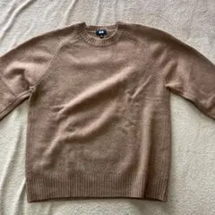 UNIQLO ウール混紡 クルーネックセーター M ブラウン