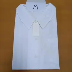 ホワイト Mサイズ 長袖 スクールシャツ