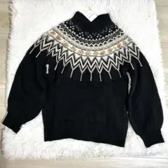新品タグ付き✨groveノルディック 黒 ニットセーター Mサイズ✨ふかふかです
