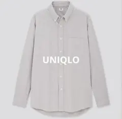UNIQLO【M】グレー　 オックスフォードシャツ