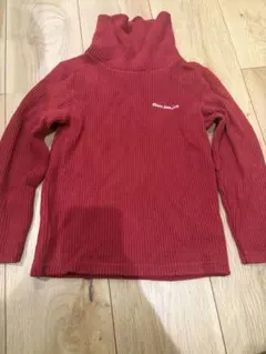 Moujonjon 赤 リブ編み タートルネック　110