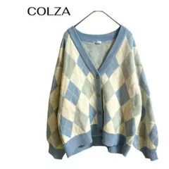 COLZA アーガイルニットカーディガン　羽織　ギャル 大きめL