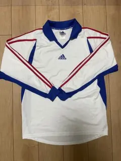 usa製　old adidas ゲームシャツ　ストライプ　長袖　オリジナルス adidas ゲームシャツ USA 長袖 パープル 80s 90s ヴィンテージ - メルカリ