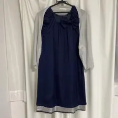 パーティドレス　スパンコールネイビー　M
