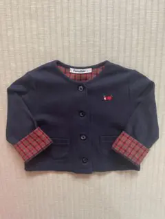 ファミリア　90cm  長袖　ボレロ　カーディガン　チェック