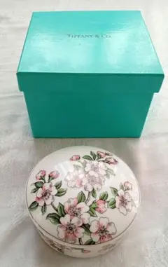 極美品☆】TIFFANY&Co. ティファニー キャンディーポット 陶器 花柄