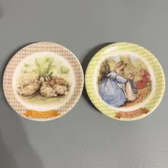 不二家 ピーターラビット 絵皿4月5月ミニプレート 2枚セット