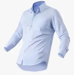 312:紳士 ビジネスワイシャツ ノンアイロン ストライプブルー S