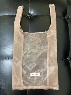 stina ベージュ メッシュトートバッグ