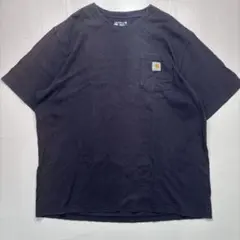 〈206〉carhartt 半袖　Tシャツ　ポケットT パッチロゴ 紺ネイビー