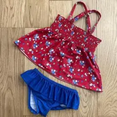 ベビー 水着 セパレート 花柄 女の子 90 キッズ スイムウェア