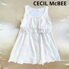 Y2K セシルマクビー　フレア　ワンピース　ミニ　白　M　平成　ギャル　グランジ