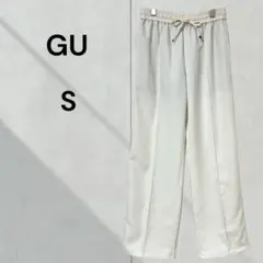 ジーユー センタープレス ストレートパンツ ウエストゴム ウエストゴム　春