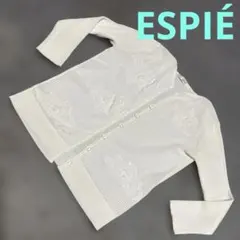 ESPIÉ エスピエ ホワイト レース 薔薇 ビジュ カーディガン シースルーのサムネイル