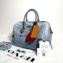 COACH ローアン サッチェル バッグ・ラブド デニム・チャーム - メルカリ