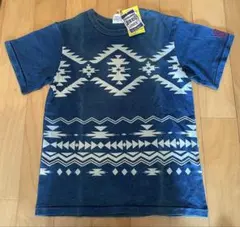 F.O.KIDS 幾何学模様 Tシャツ デニムブルー