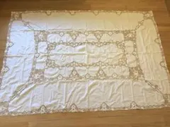 ヴィンテージ】刺繍テーブルクロス アイボリー 大判121×126 - メルカリ