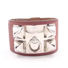 HERMES コリエドシアン ブレスレット ホワイト シルバー金具 T3 M