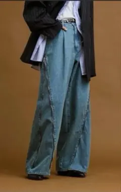 soerte 3WAYサイドジップバギーデニムパンツ 1サイズのサムネイル