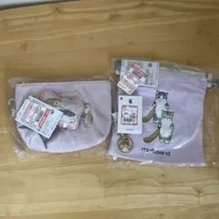 モフサンド　エビにゃん　ポーチ、巾着、キーチェーン　３点セット