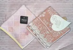 【新品未使用】タオルハンカチ　POLO等２枚セット　プレゼント袋入