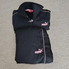 PUMA ウィンドブレーカー S ブラック/ピンク　セット
