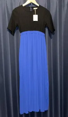 CAROME. ブラック・ブルー カットソーワンピース フリーサイズ