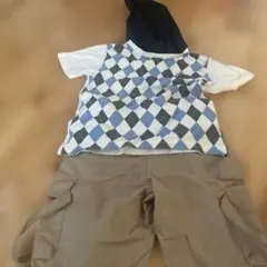 COMME CA ISM ダイヤモンドパターン フード付きTシャツ&パンツ