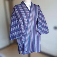 婦人和服　神代民芸の縞柄　道中着のサムネイル