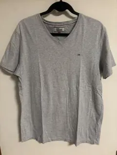 TOMMY HILFIGER グレー Vネック Tシャツ XL