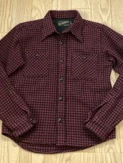 EL RADIALL ラディアル メンズ 長袖 シャツ 千鳥格子 エンジ系