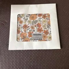 renoma 花柄ハンカチ オレンジ系