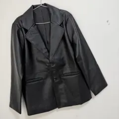 00s Y2K ギミック 羊革 ラムレザー ダブルコート アーカイブ モード 黒