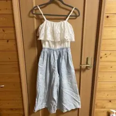 one way Mサイズ レース付きサロペット