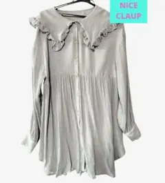 美品★ナイスクラップ　フリル襟の長袖シャツ