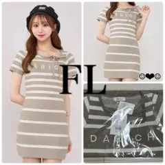 Darich♡マルチボーダーニットミニワンピース♡グレー♡FL