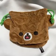 リラックマ ふわふわフェイス巾着2 チャイロイコグマ