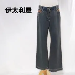 【美品】伊太利屋 GK レオパード柄アクセント デニムパンツ サイズ11のサムネイル