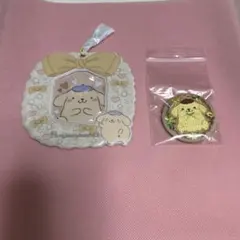 ポムポムプリン　チョコスナックカードホルダー、缶バッジ