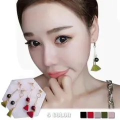 236ロングピアス フリンジ ゆらゆらピアス レディース 揺れる イヤリング