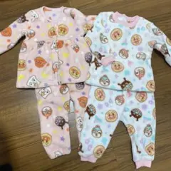 みち様専用　ベビーパジャマ アンパンマン　上下セット モコモコ　ピンク　白