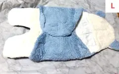 ふわふわ ベビーおくるみ ベビー スワドル 洗える ブルー 75×89cm L