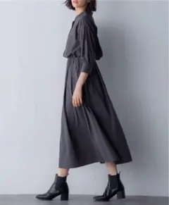 LAUTREAMONT ロートレアモン クールライトギャザースカート ミモレ丈