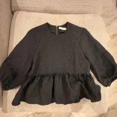 Demi-Luxe BEAMS ジャガードぺプラム　ブラウス　36のサムネイル