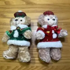 ダッフィーとシェリーメイ♡クリスマスコスチュームぬいぐるみバッチ