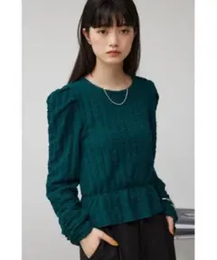 AZUL BY MOUSSY フクレジャガードトップス グリーン FREE長袖