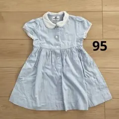 parentsdream 半袖ワンピース ライトブルー 95