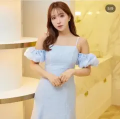 ミストレアス Open shoulder dot mermaid dress