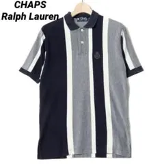 CHAPS ラルフローレン RL ロゴ刺繍 ストラップ柄 半袖ポロシャツ 90s